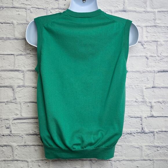 Brooks Brothers 346 Sweater Vest Mens Size Large Green 100% Supima Cotton - Picture 2 of 13